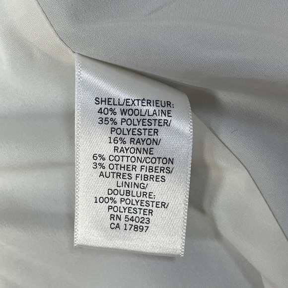 Banana Republic Herringbone Blazer Womens 6 Gray Wool Blend Career Jacket - Picture 5 of 11